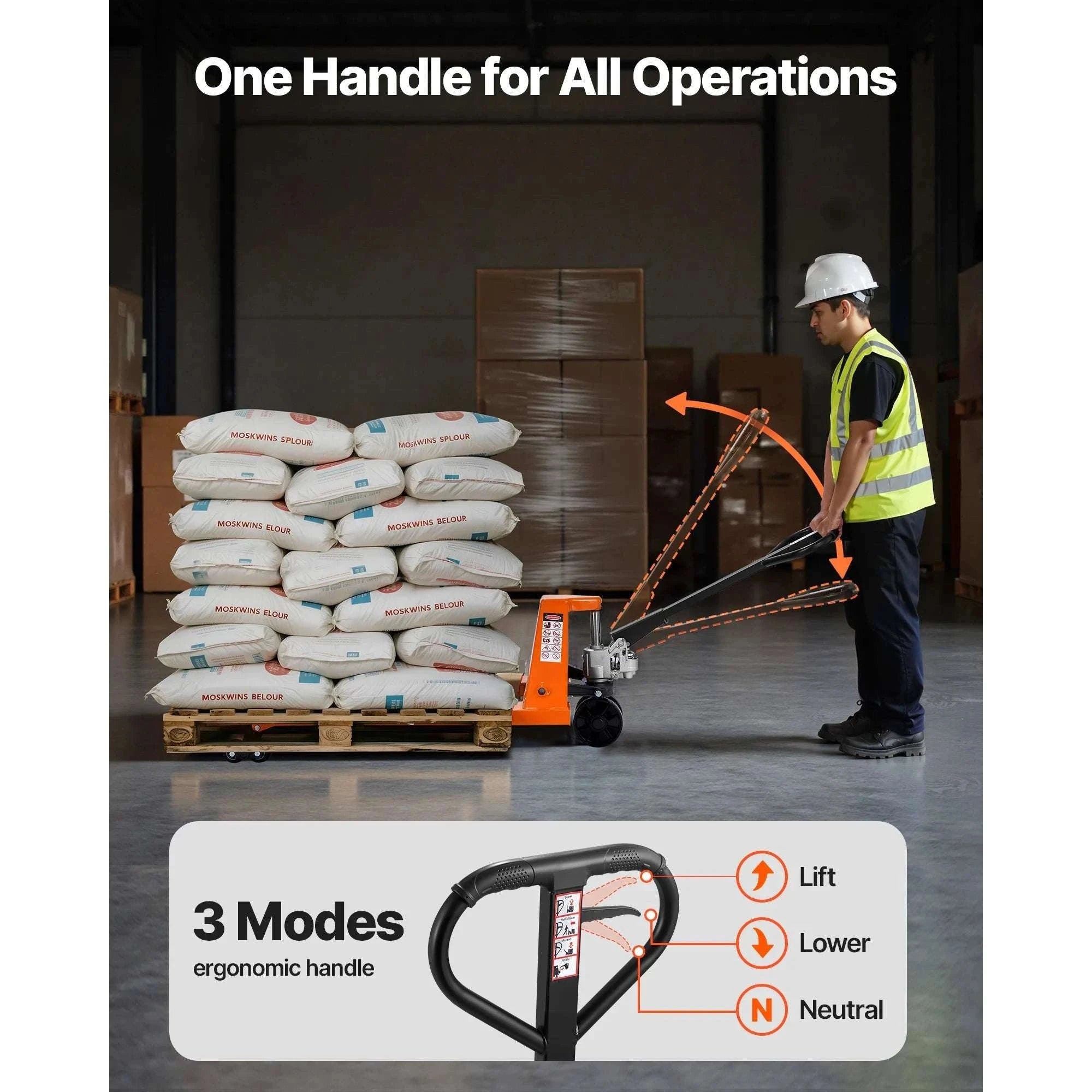 6600 lb Manual Pallet Jack 48x27 Forks Hydraulic Lift Truck-6600 lbs / United States