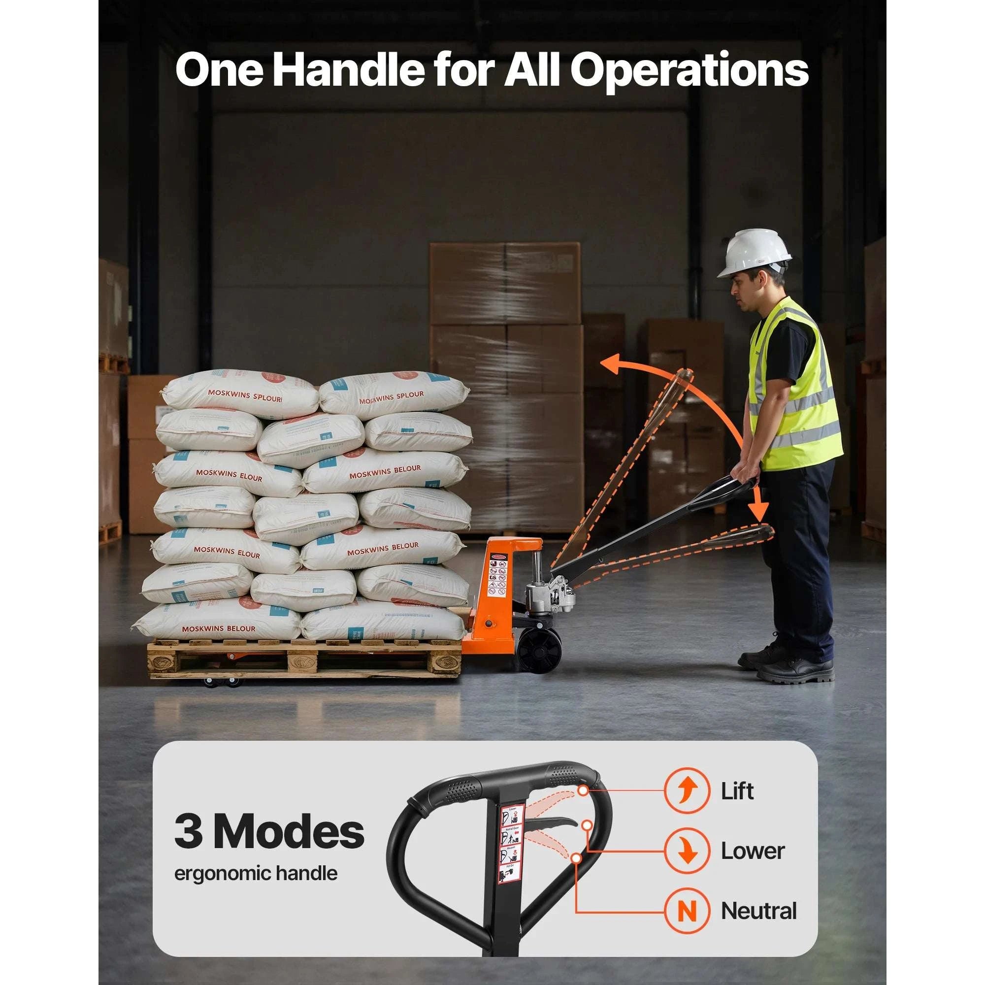 6600 lb Manual Pallet Jack 48x27 Forks Hydraulic Lift Truck-6600 lbs / United States
