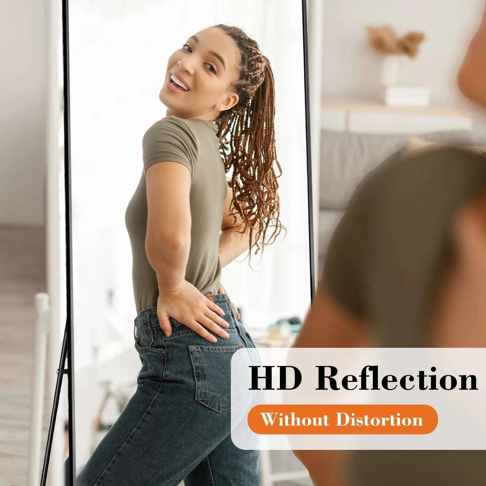 68x26 Arched Full Length Mirror with Stand for Bedroom or Bathroom-Black-rectangle / United States