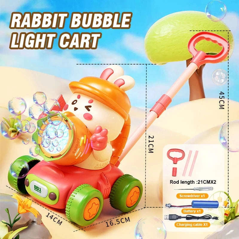 69-Hole Bubble Gun with Lights and Rechargeable Power-Rabbit