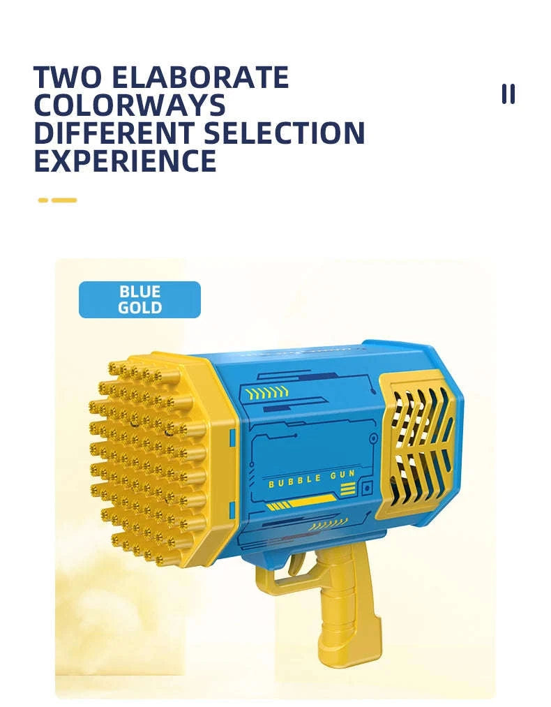 69-Hole Bubble Gun with Lights and Rechargeable Power-Rabbit