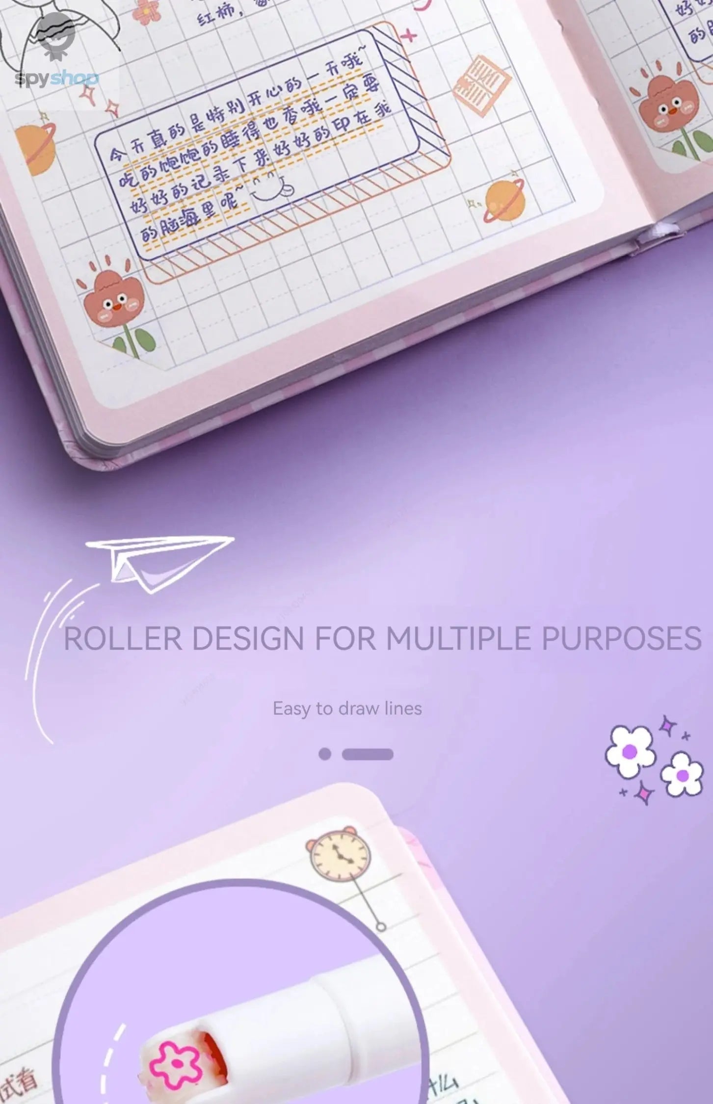 6Pcs/Set Flower Line Shape Highlighter Pen Roller Tip Curve Liner Marker Kawaii Korean Stationery School Office Supplies Gifts Spy-shop.com