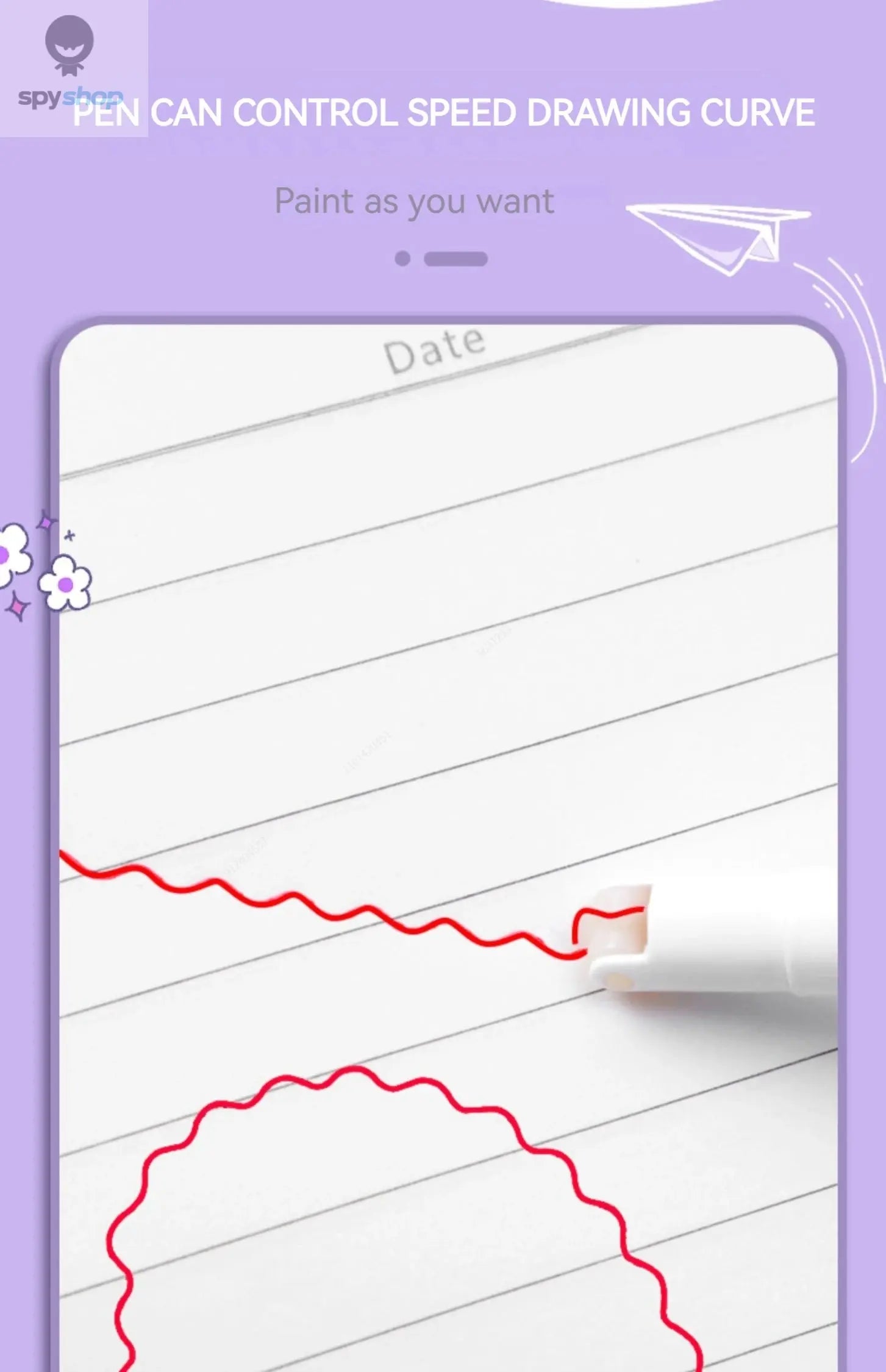 6Pcs/Set Flower Line Shape Highlighter Pen Roller Tip Curve Liner Marker Kawaii Korean Stationery School Office Supplies Gifts Spy-shop.com