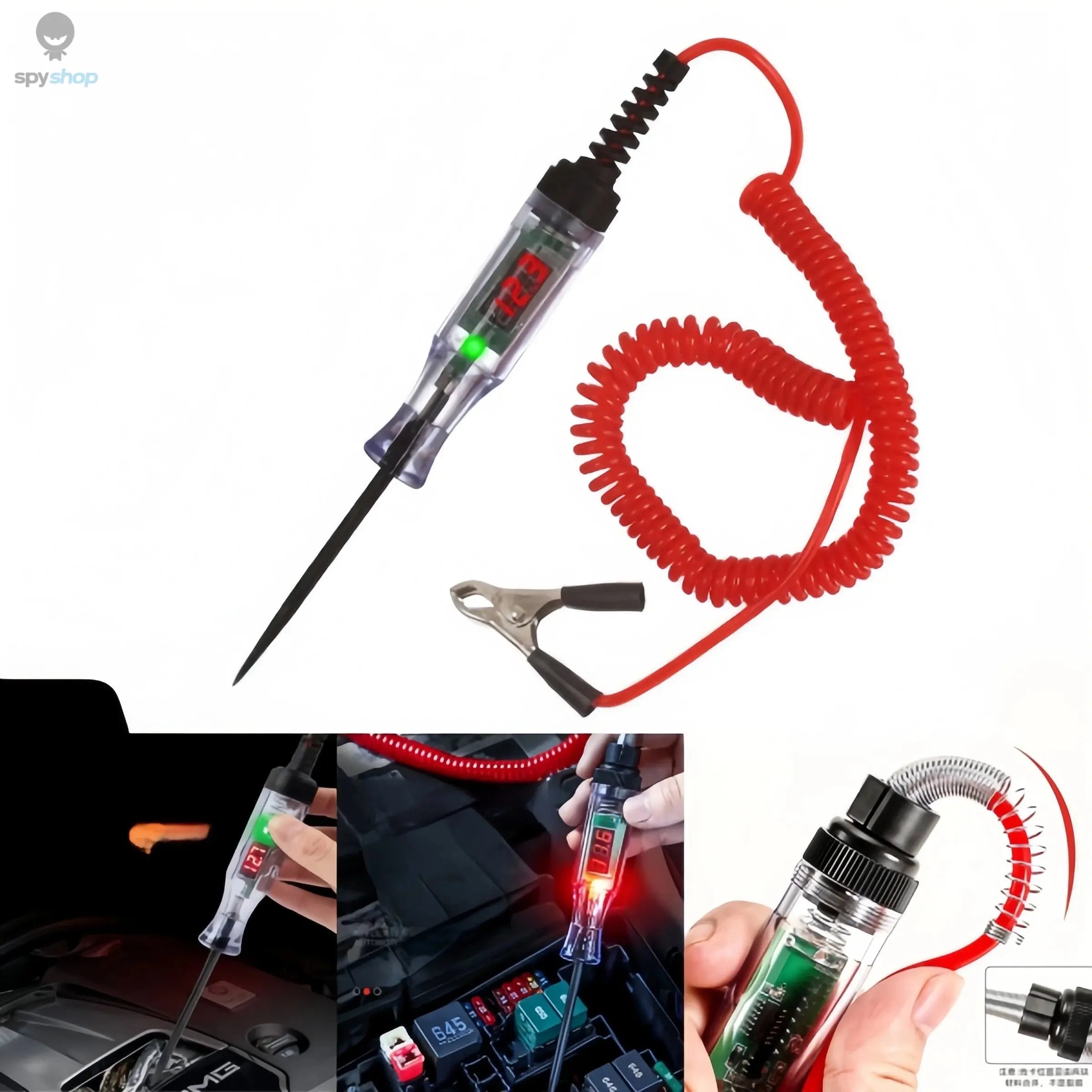 6V 12V 24V Car Truck Voltage Circuit Tester Digital LED Probe Test Pen Auto Diagnostic Repair Tool with Measuring Function
