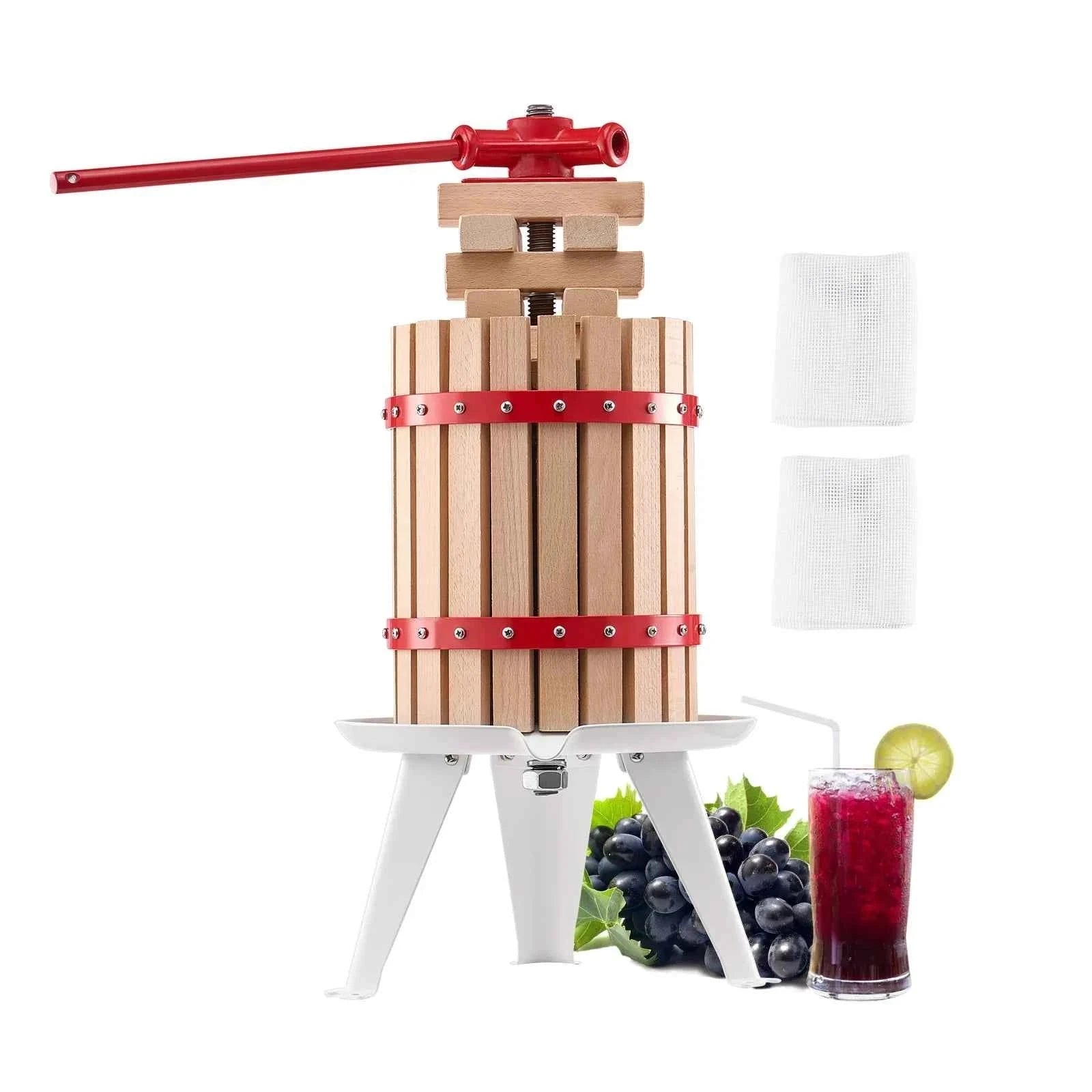 6L Solid Wood Fruit Wine Press with 8 Blocks-6L / Germany