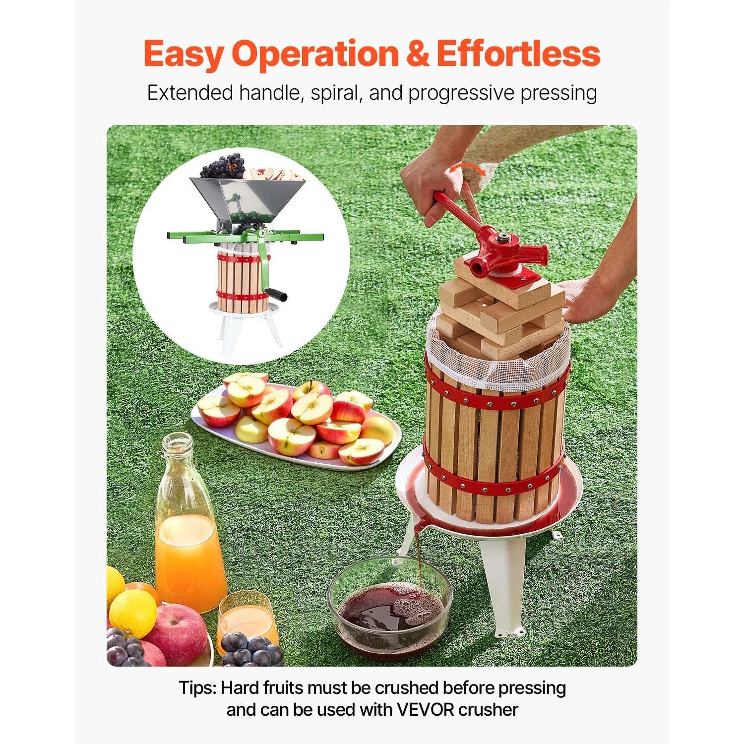 6L Solid Wood Fruit Wine Press with 8 Blocks-6L / Germany