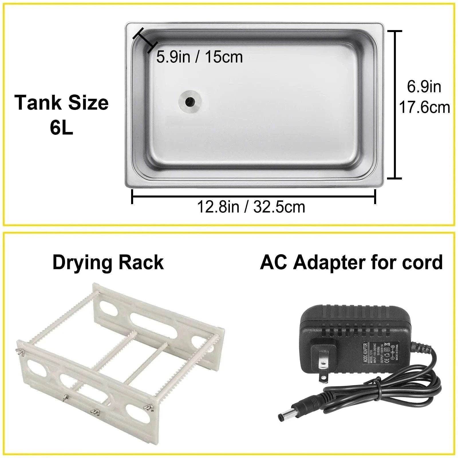 6L Ultrasonic Vinyl Record Cleaner 40kHz with Drying Rack-CZECH REPUBLIC