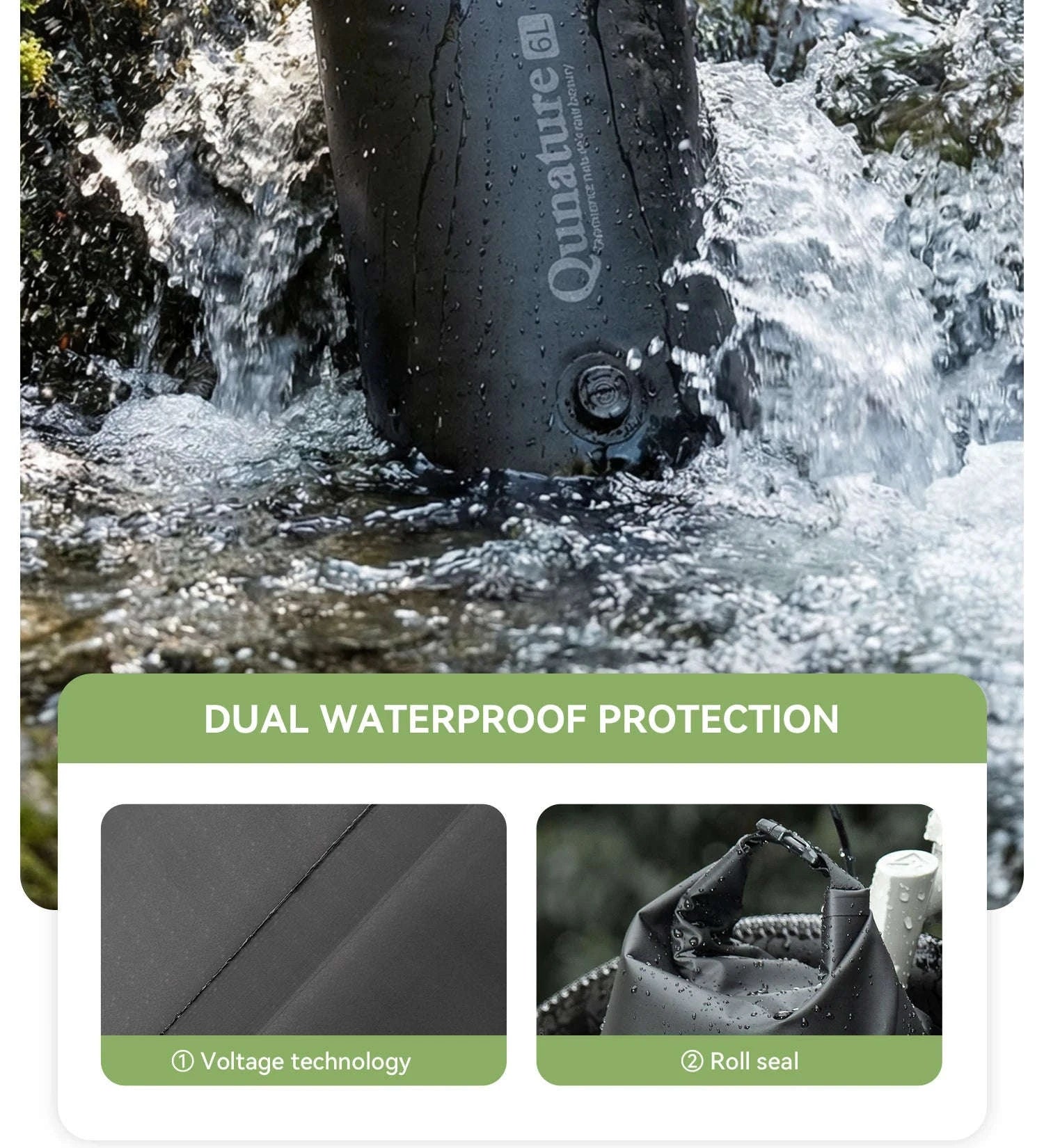 6L Waterproof Bikepacking Fork Bag with Magnetic Mount-H75