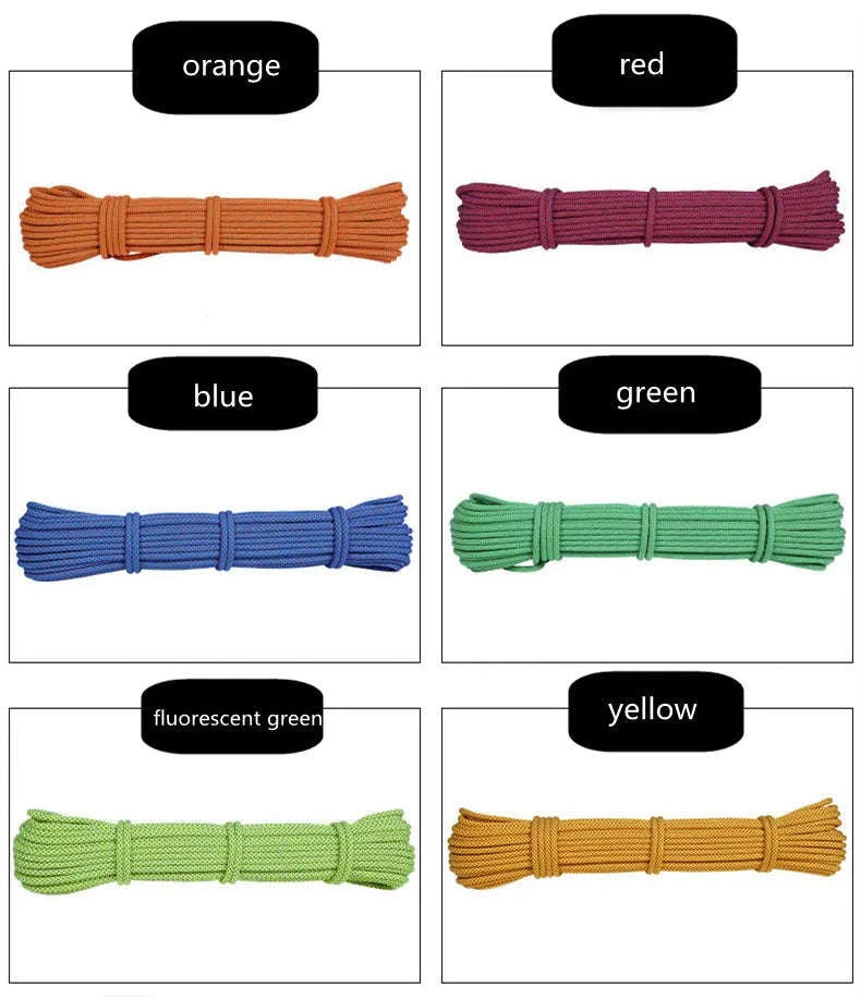 6mm Auxiliary Rope for Camping and Mountaineering-yellow / 20M