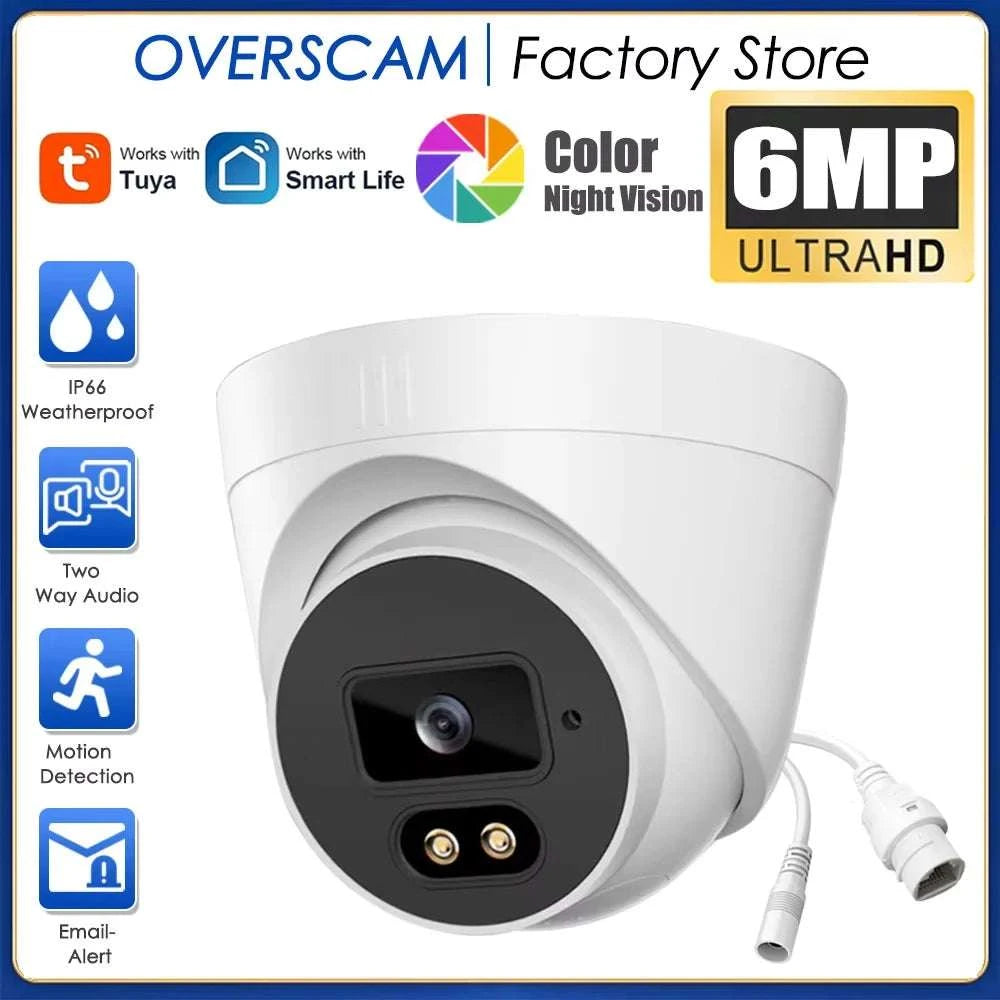 6MP PoE Security Camera with Night Vision & Two-Way Audio-6MP TUYA POE Camera / 3.6mm