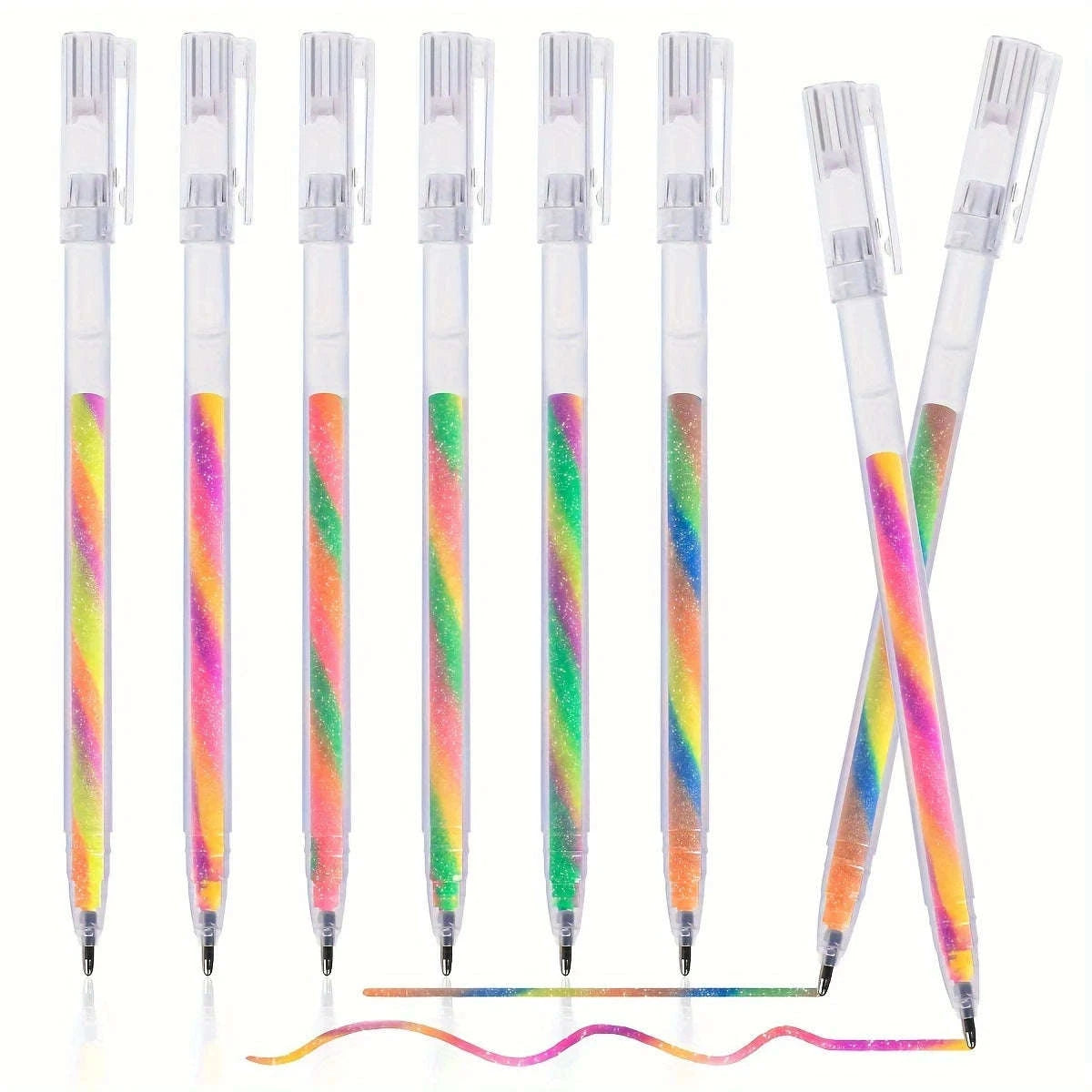 6pcs Glitter Gel Highlighter Pens Set - 1.2mm Vibrant Colors, Smooth Writing, Perfect for Journals, DIY Crafts, Greeting Cards,-A