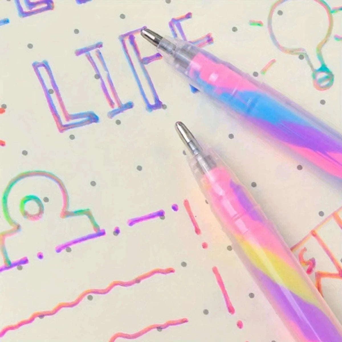 6pcs Glitter Gel Highlighter Pens Set for Notes and Crafts-A