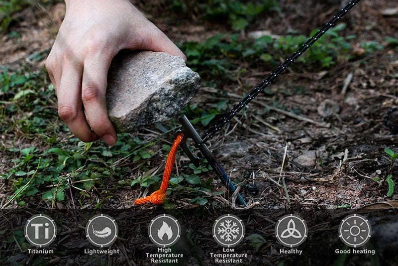 6pcs Heavy Duty Titanium Alloy Tent Stakes Pegs-24cm 6PCs