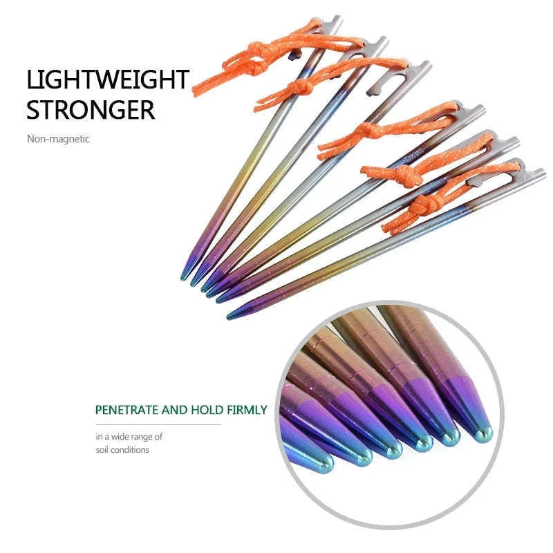 6pcs Heavy Duty Titanium Alloy Tent Stakes Pegs-24cm 6PCs