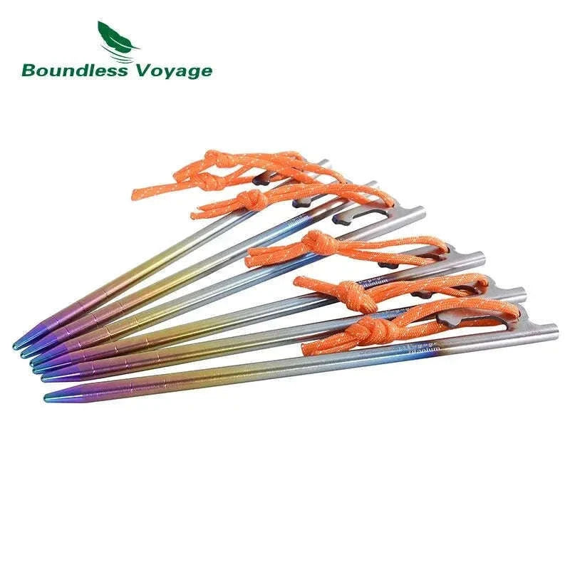 6pcs Heavy Duty Titanium Alloy Tent Stakes Pegs-24cm 6PCs