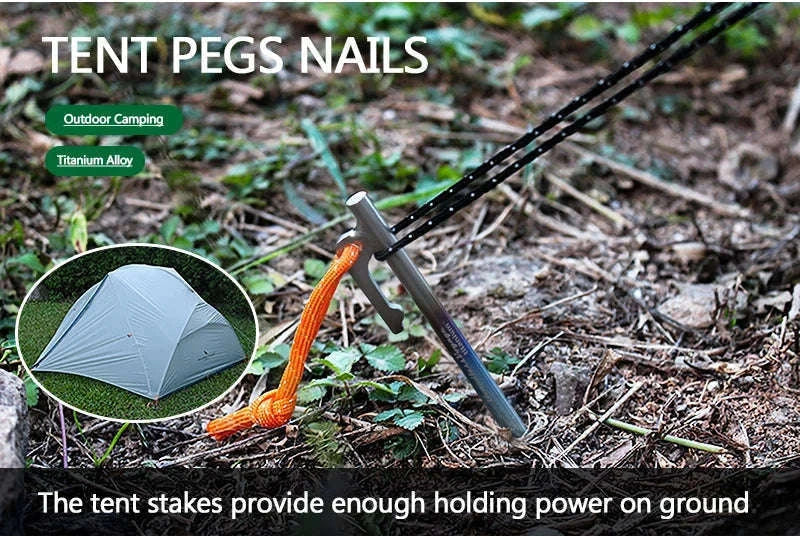 6pcs Heavy Duty Titanium Alloy Tent Stakes Pegs-24cm 6PCs