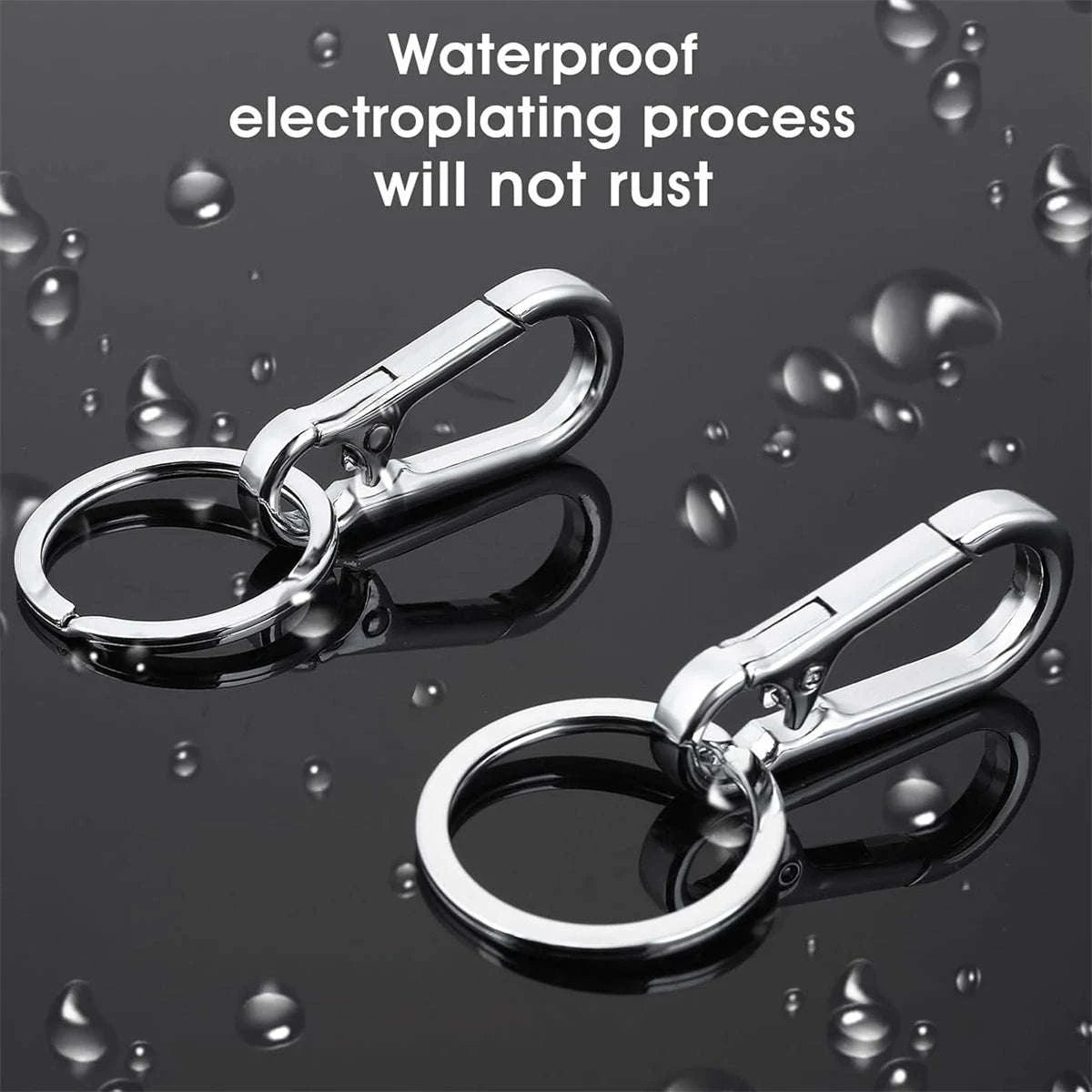 6Pcs Metal Carabiner Clip Keychain Set-black