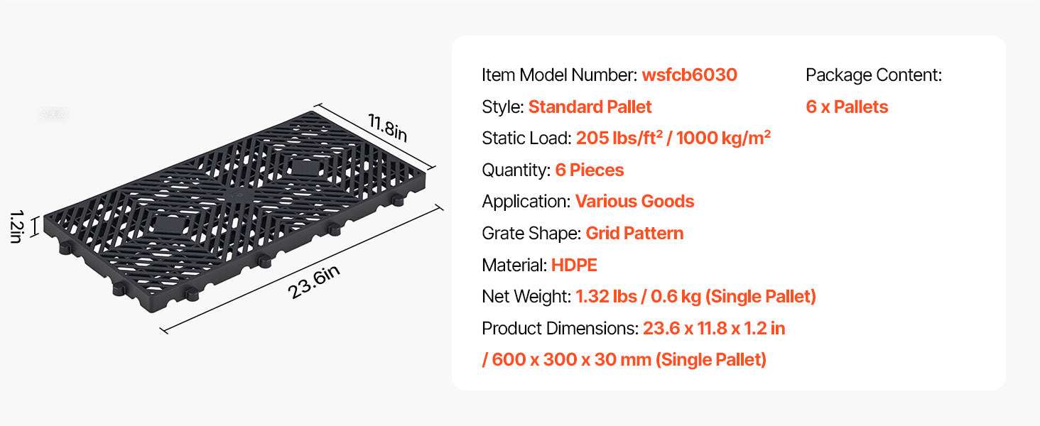 6PCS Plastic Storage Pallets with Grid Design for Basement & Warehouse-6pcs / United States
