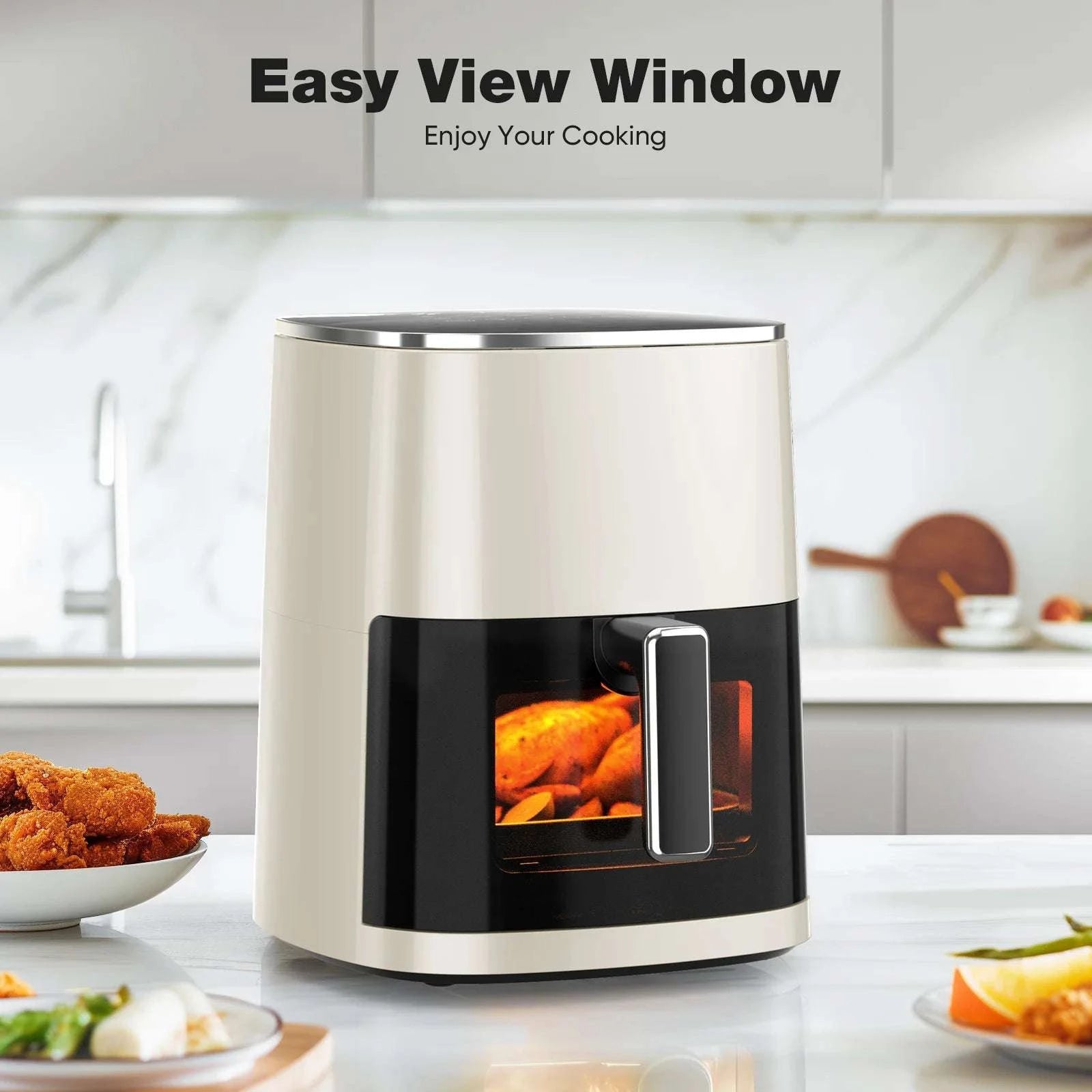 6QT Air Fryer with Window, 12-in-1 Cooking up to 400°F-
