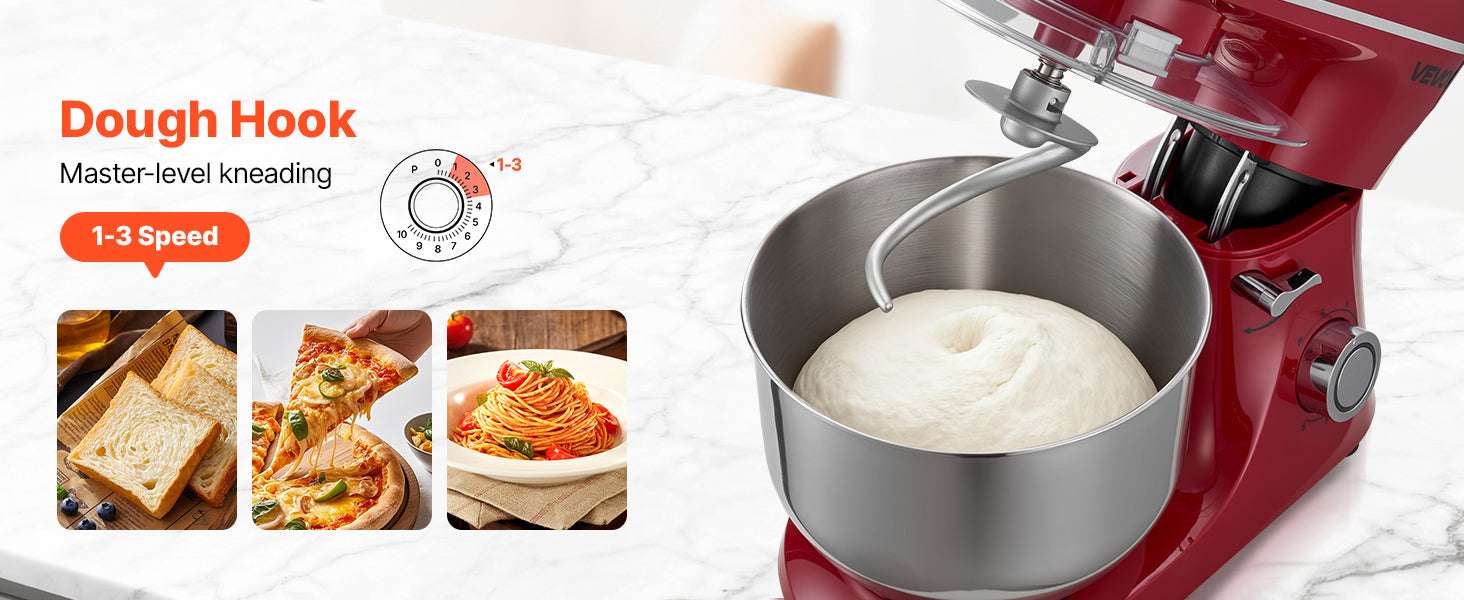 6QT Electric Stand Mixer with 6 Speeds & Stainless Steel Bowl-5.7L / United States