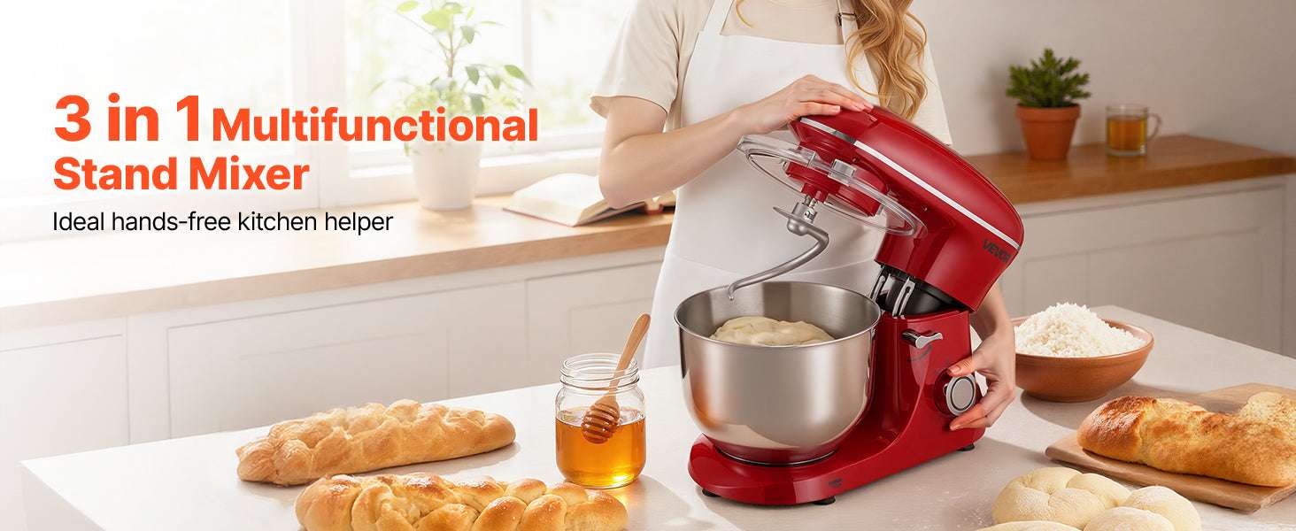 6QT Electric Stand Mixer with 6 Speeds & Stainless Steel Bowl-5.7L / United States