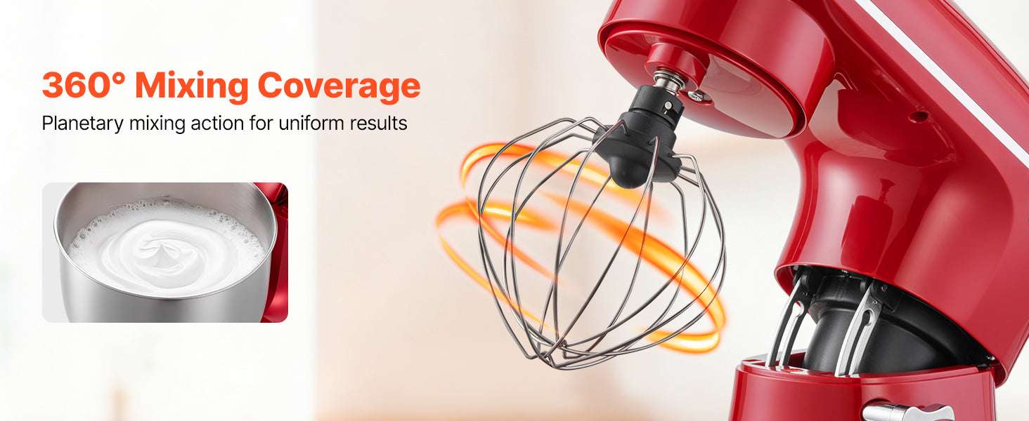 6QT Electric Stand Mixer with 6 Speeds & Stainless Steel Bowl-5.7L / United States
