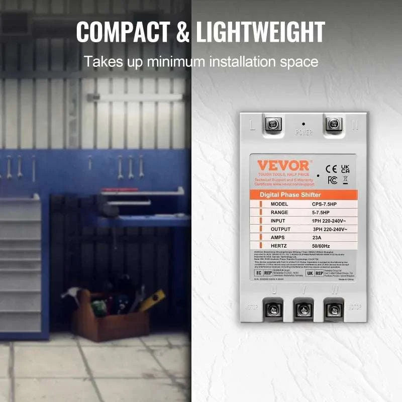7.5HP Digital Phase Converter 220V Single to 3 Phase Power-United States