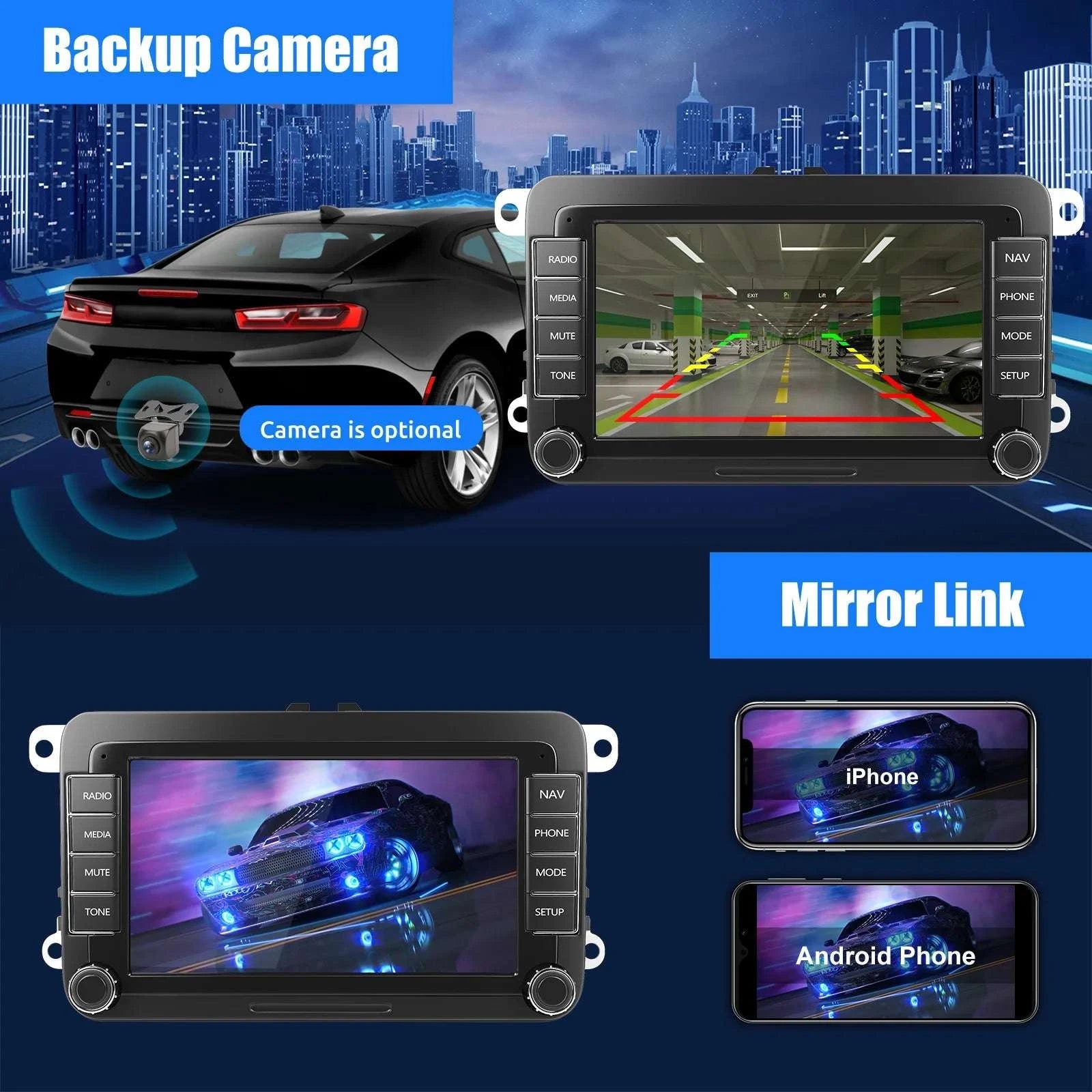 7" Android 14 Car Stereo for VW with CarPlay, GPS & Voice AI-1-32 Carplay / GERMANY / Quad Core