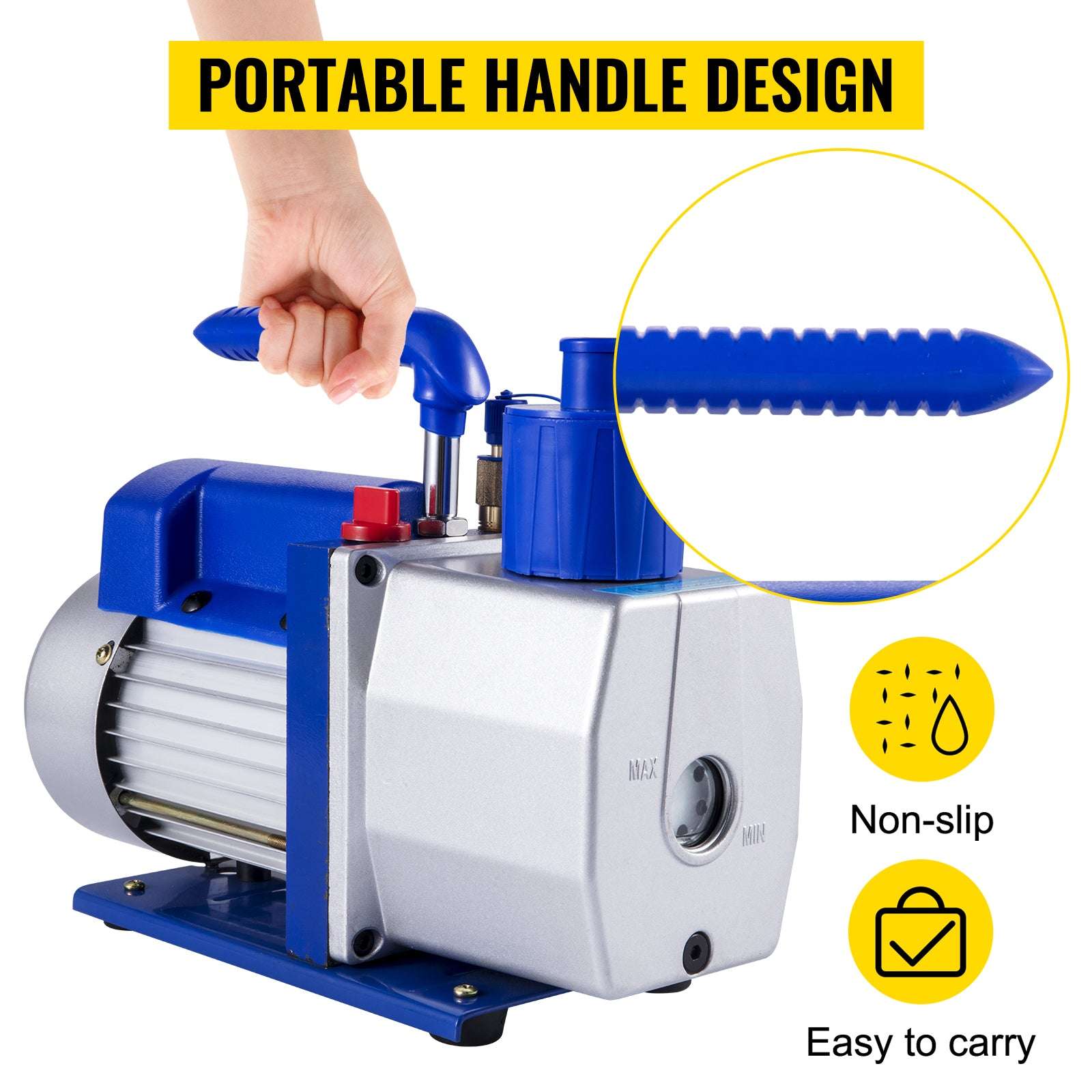7 CFM Vacuum Pump 1/3 HP Single Stage for HVAC AC Refrigerant-7 CFM / EU / spain
