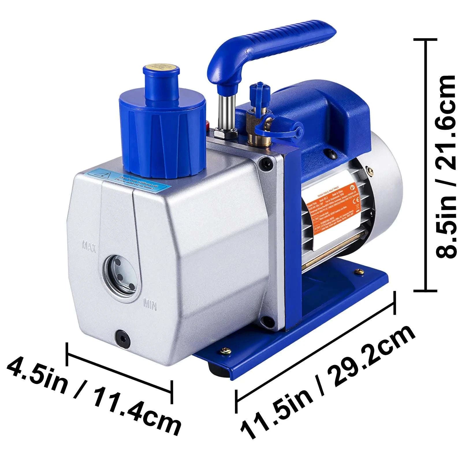 7 CFM Vacuum Pump 1/3 HP Single Stage for HVAC AC Refrigerant-7 CFM / US / United States