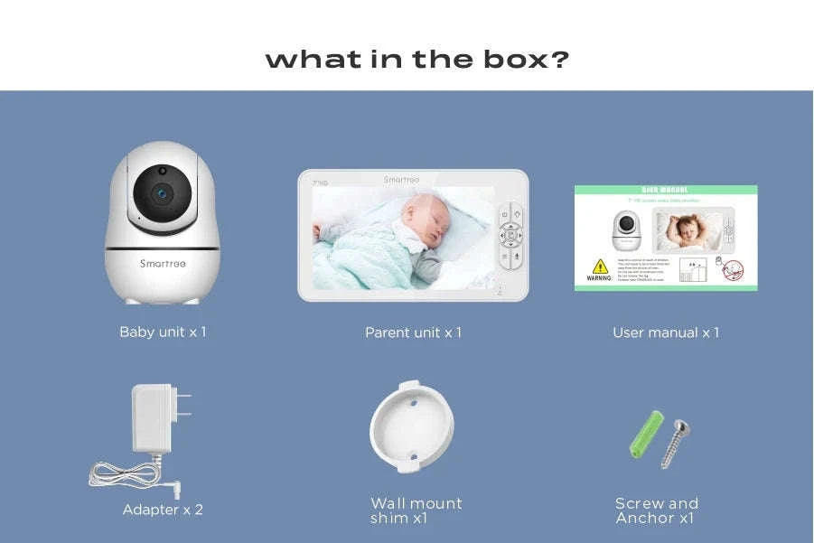 7" HD Baby Monitor with 1080P Display, Night Vision & 1000ft Range-AU / China Mainland