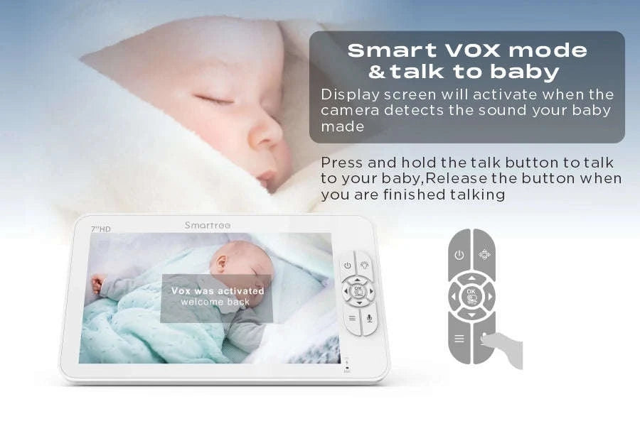 7" HD Baby Monitor with 1080P Display, Night Vision & 1000ft Range-AU / China Mainland