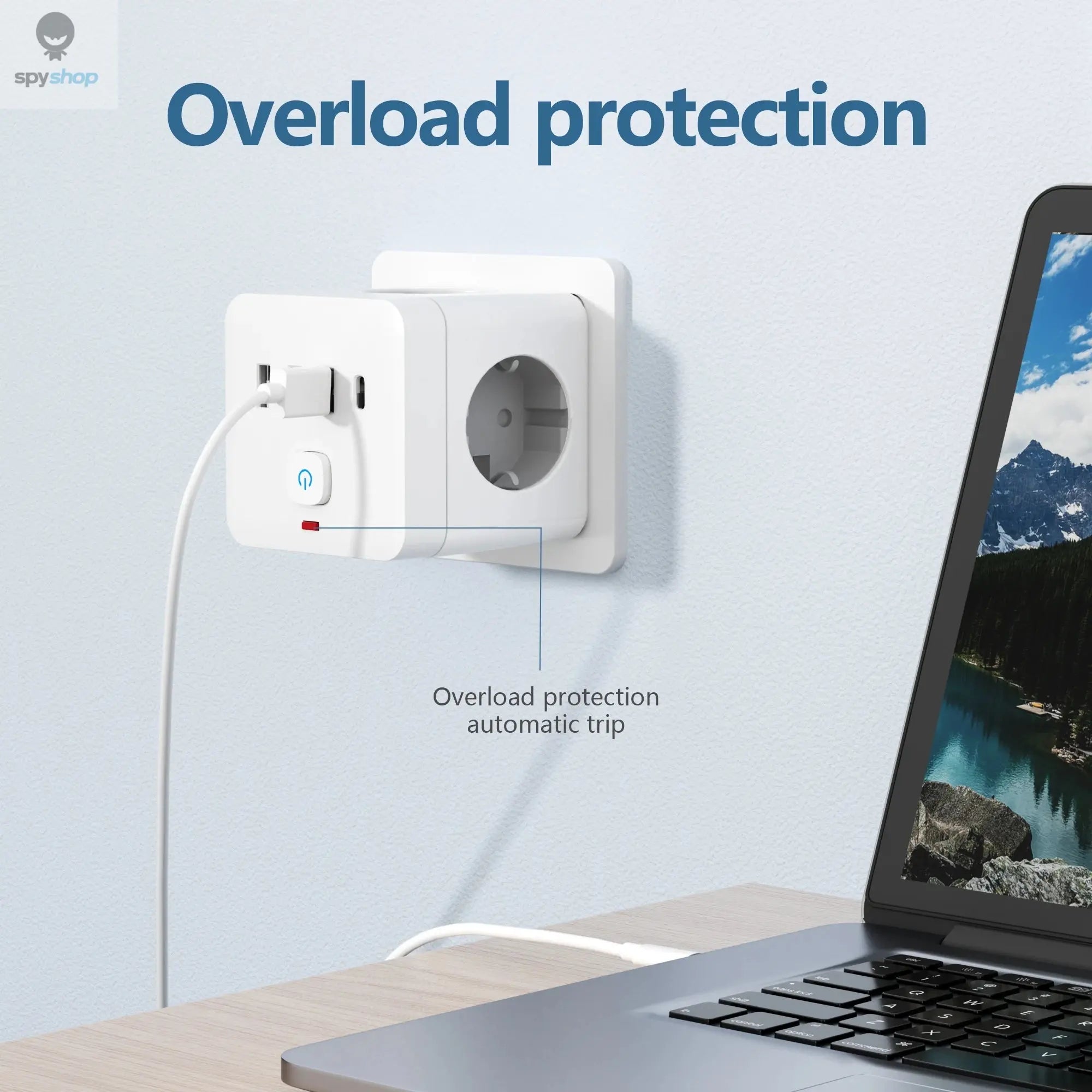 7-in-1 EU Power Strip, Power Strip Surge Protector 3 AC Outlets 3 USB 1 Type-C, Desktop Charging Station With Overload Protecti Spy-shop.com