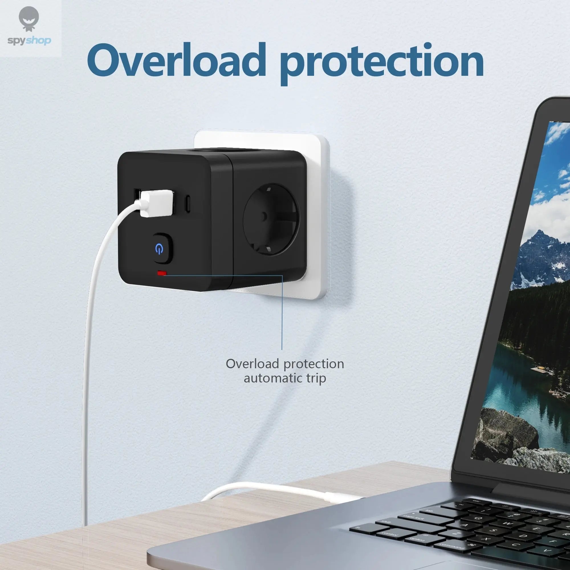 7-in-1 EU Power Strip, Power Strip Surge Protector 3 AC Outlets 3 USB 1 Type-C, Desktop Charging Station With Overload Protecti Spy-shop.com