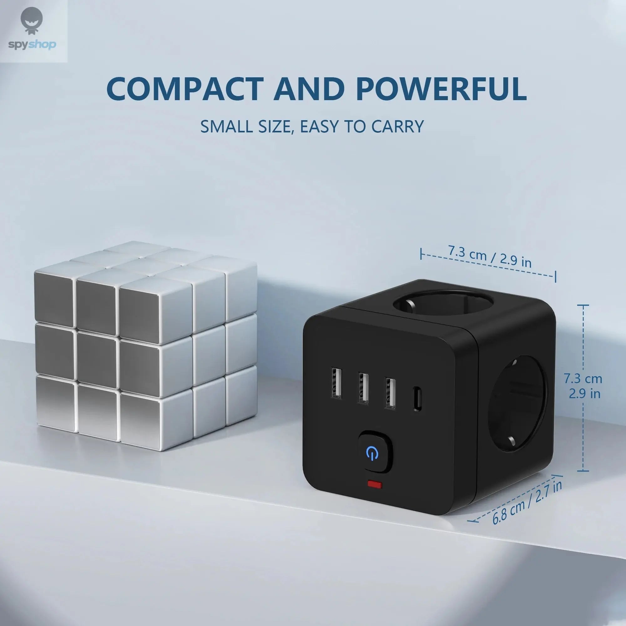 7-in-1 EU Power Strip, Power Strip Surge Protector 3 AC Outlets 3 USB 1 Type-C, Desktop Charging Station With Overload Protecti Spy-shop.com