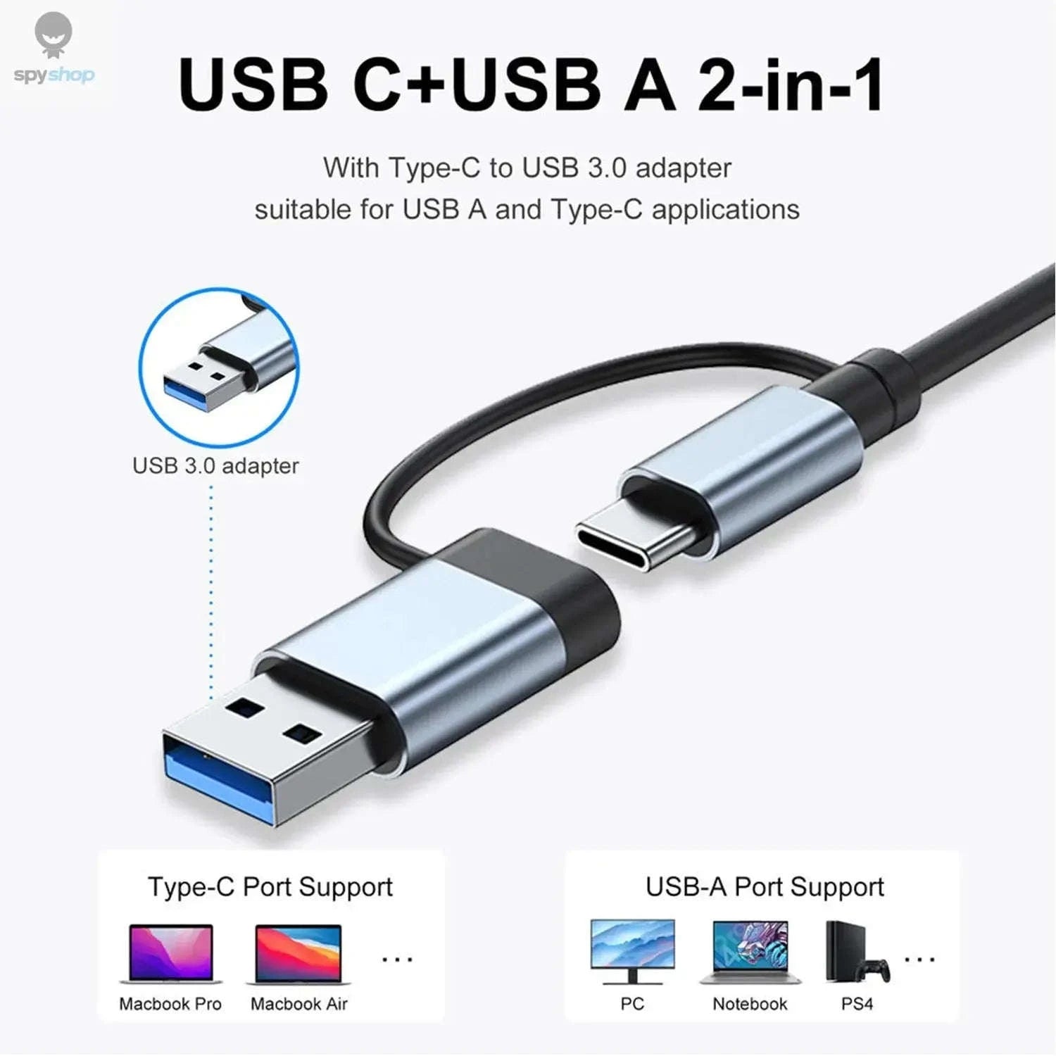 7-in-1 Aluminum USB C Hub – Sleek Multi‑Port Connectivity for Modern Devices-7 in 1 A With C
