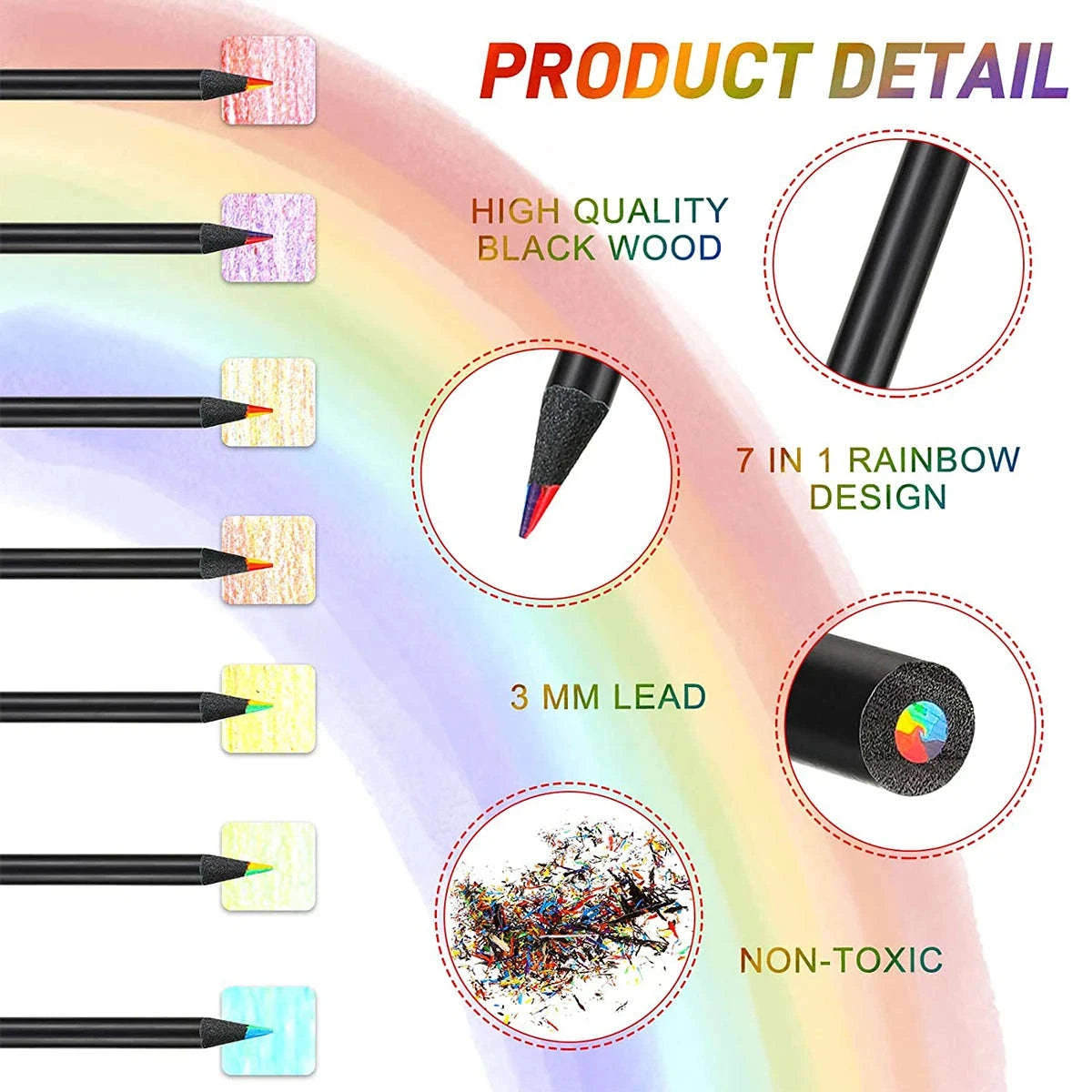 7-in-1 Rainbow Drawing Pencils Set-Default Title