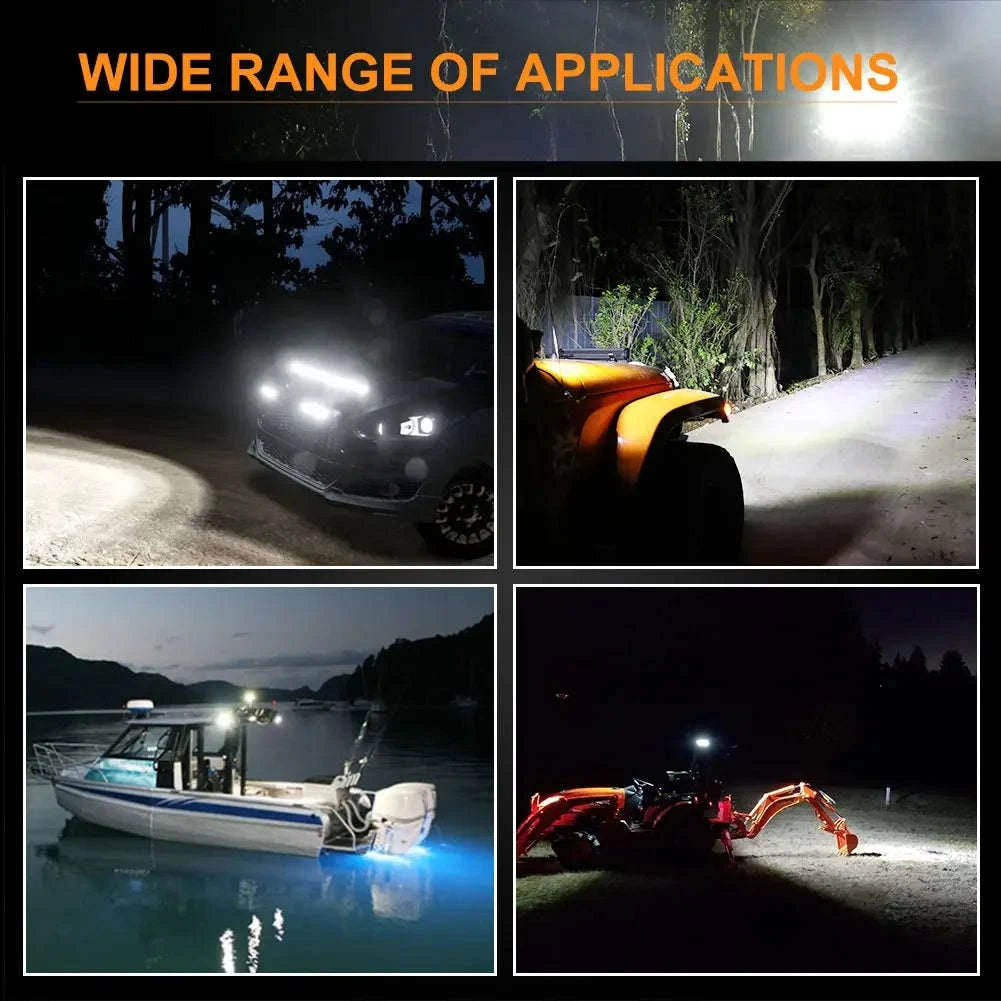 7 Inch 120W LED Work Light Bar for 12V/24V Vehicles-Flood-8IN-Y