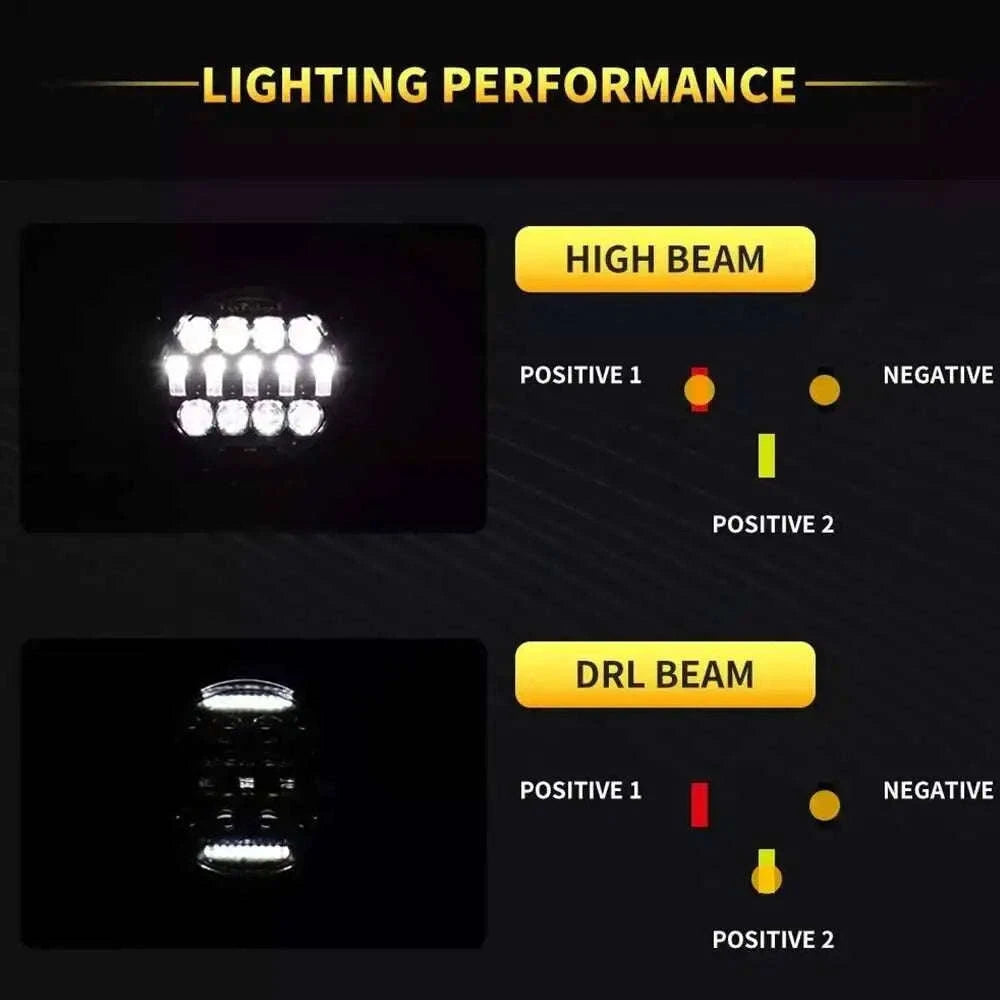 7 Inch 60W Round LED Work Light with DRL, High/Low Beam, IP68-white 2pcs