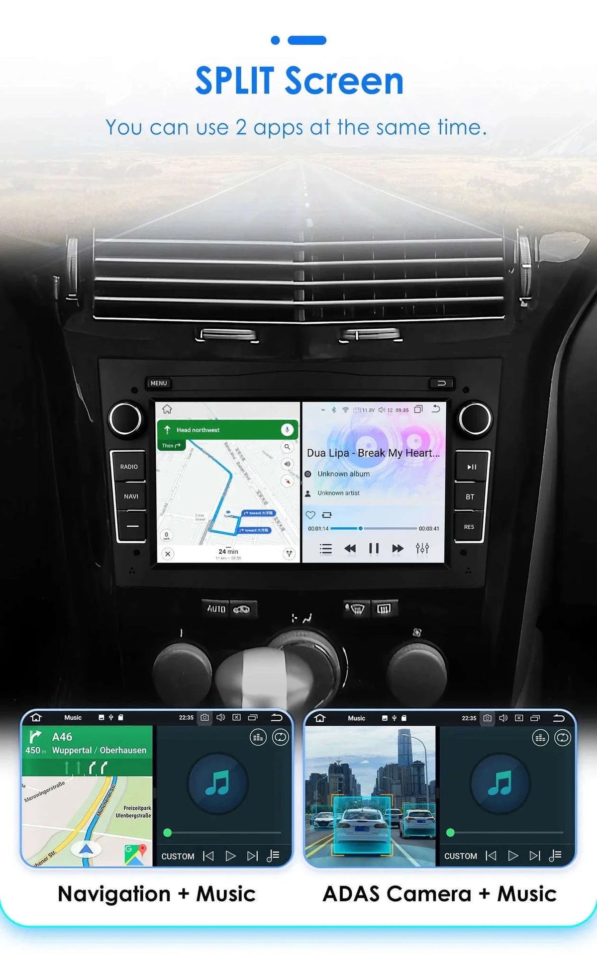7-Inch Android Car Radio with CarPlay for Opel-S6 Black / france