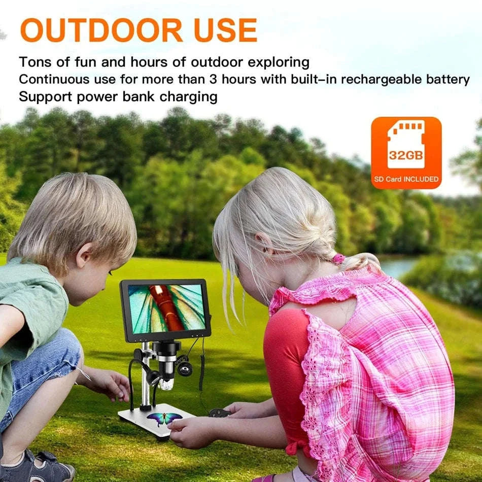 7 Inch Digital Microscope 50X-1200X HD LCD for PCB Electronics Soldering-United Kingdom