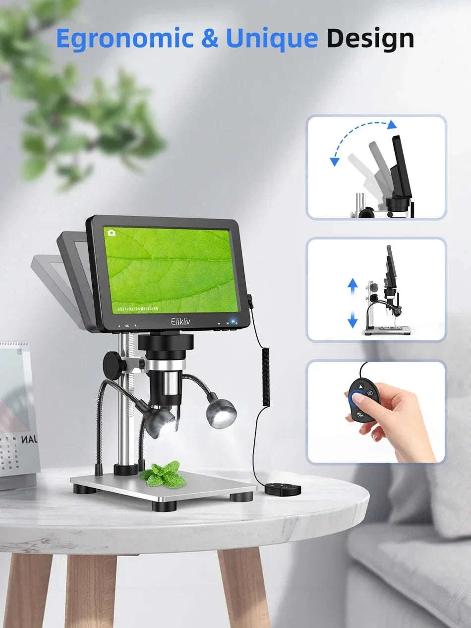 7 Inch Digital Microscope 50X-1200X HD LCD for PCB Electronics Soldering-United Kingdom
