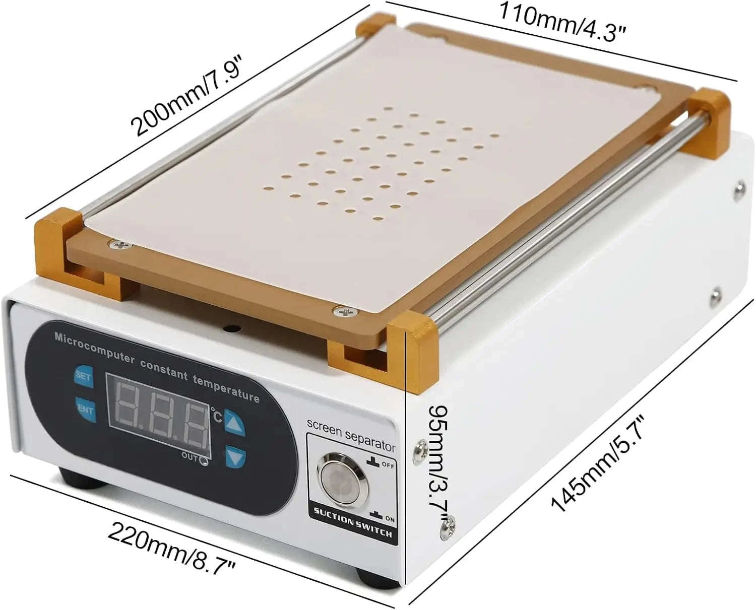 7 Inch LCD Screen Separator Machine, Touch Screen Removal, Built-in Vacuum Pump Phone Heating Plate Glass Removal Repair Device-United States