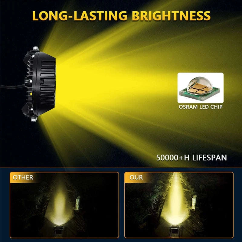 7 Inch LED Combo Driving Lamp for Off-Road Vehicles-2pcs-yellow-5inch