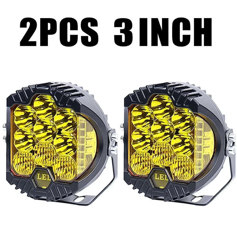7 Inch LED Combo Driving Lamp for Off-Road Vehicles-2pcs-yellow-5inch