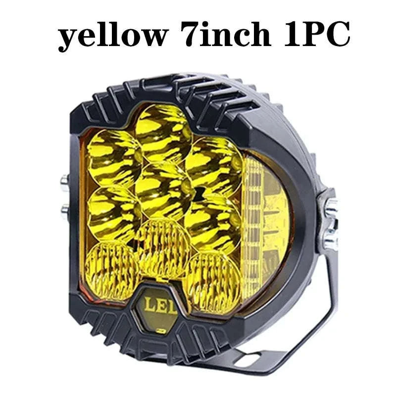7 Inch LED Combo Driving Lamp for Off-Road Vehicles-2pcs-yellow-5inch