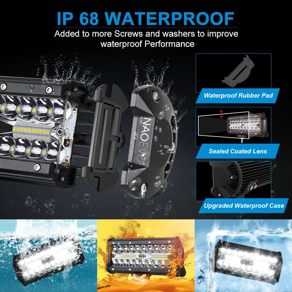 7 Inch LED Light Bar 240W Combo Beam Work Light-Bracket B