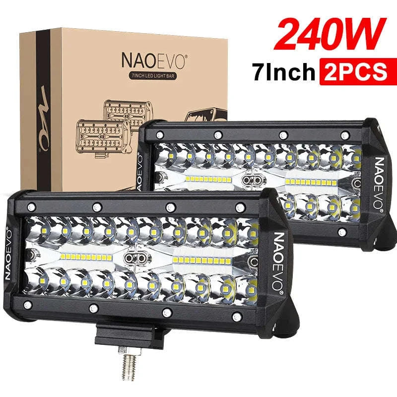 7 Inch LED Light Bar 240W Combo Beam Work Light-Bracket B