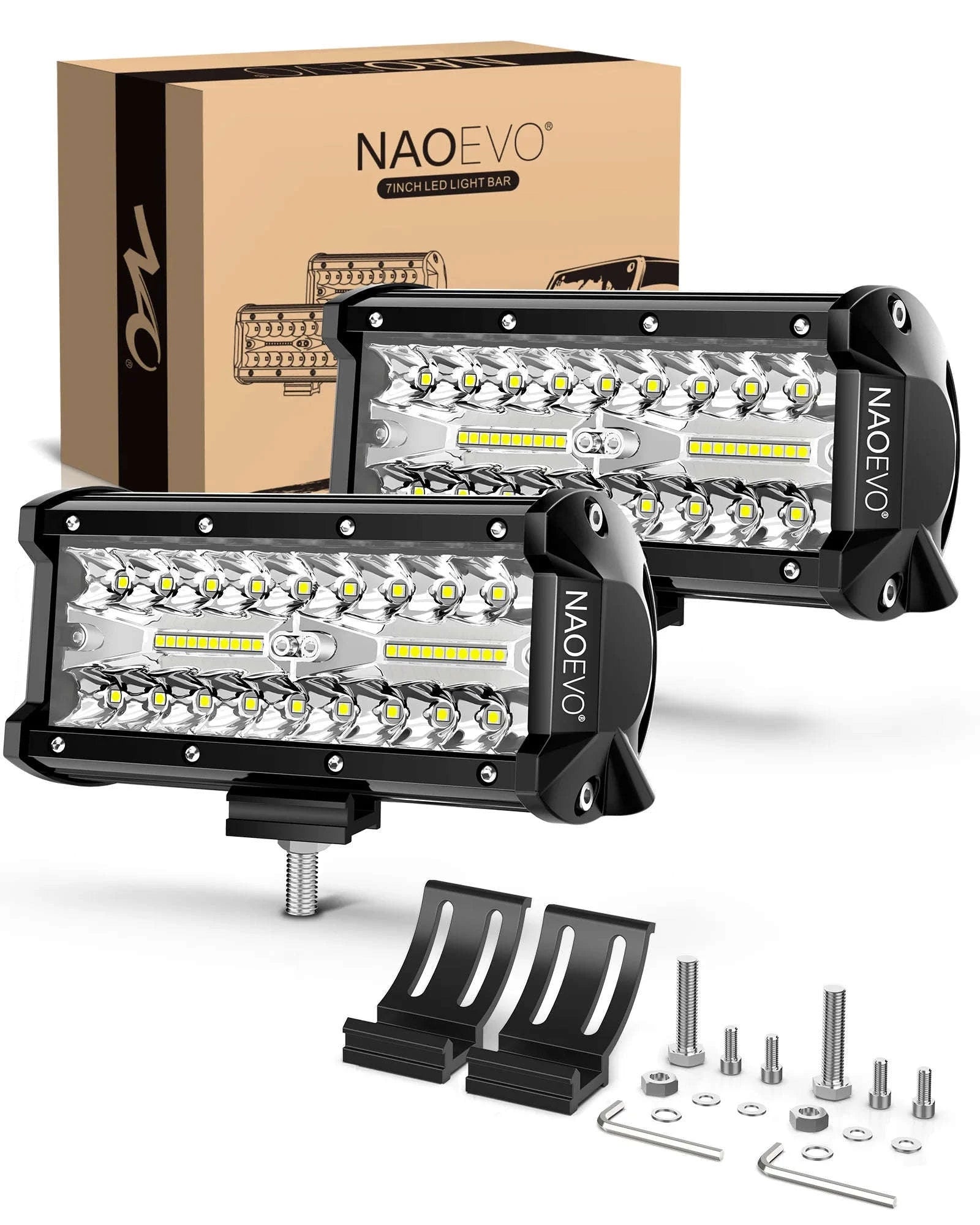 7 Inch LED Light Bar 240W Spot Flood Combo Waterproof Work Light-7inch Work Light