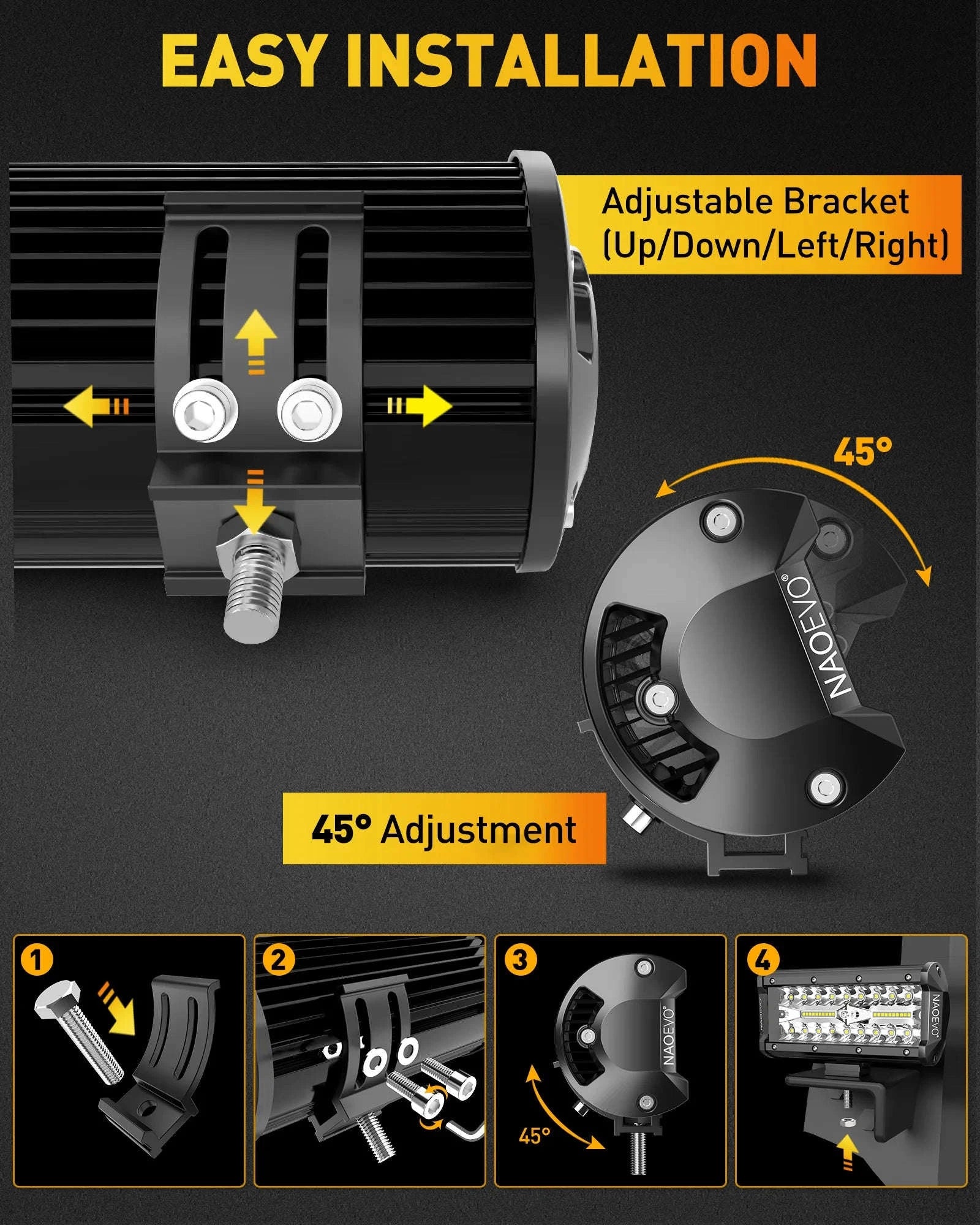 7 Inch LED Light Bar 240W Waterproof Work Light-7inch Work Light